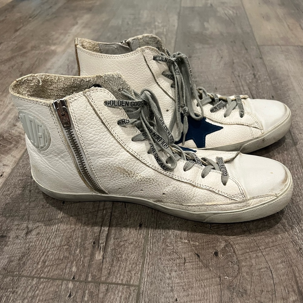 Golden Goose Blue Star High Top Sneakers